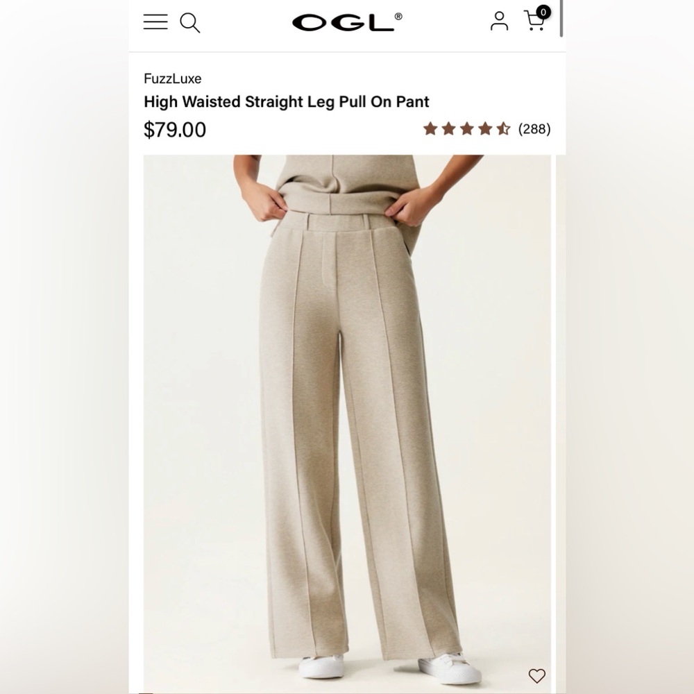 OGL Cream Wide-Leg Women's Pants